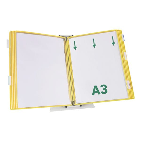 Tarifold Tischständer A3 mit 10 Sichttafeln gelb, 67x42x34 cm Image