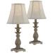 Regency Hill Cali 19" Beige Candlestick Accent Table Lamps Set of 2