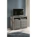 Viv + Rae™ Beckford 6 Drawer Double Dresser w/ Media Shelf Wood/Solid Wood in Gray/Black | 34 H x 45 W x 17 D in | Wayfair