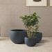 Latitude Run® Kante 3 Piece Lightweight Concrete Outdoor Round Planter, 13", 10.5" & 8" Tall Set Concrete in Black | 10 H x 16 W x 16 D in | Wayfair