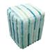 Latitude Run® 16" Wide Striped Pouf Ottoman Cotton/Wool/Other Performance Fabrics in Blue | 20 H x 16 W x 16 D in | Wayfair KUI8042 28428017