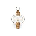 Northeast Lantern Onion 1 -Light Outdoor Post Lantern Brass/Metal in Yellow/Black | 20 H x 12 W x 12 D in | Wayfair 2543-AB-MED-OPT