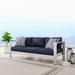 Ivy Bronx Shore Outdoor Patio Aluminum Sofa Metal in Gray | 25 H x 76.5 W x 27.5 D in | Wayfair 462B7446B375410EA50B02244D6D0706