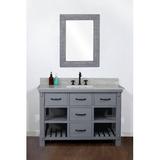 Gracie Oaks Bobbie Solid Fir 49" Single Bathroom Vanity Set Wood/Marble in Blue/Brown/Gray | 36 H x 49 W x 22 D in | Wayfair