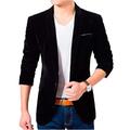 Men's One Button Black Velvet Blazer Peak Lapel Suit Jacket Slim Fit Casual Coat Black 46/40