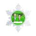 The Holiday Aisle® Personalized Friendly Folks Cartoon Snowflake Tennis Couple Christmas Holiday Shaped Ornament Plastic in Green | Wayfair