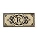 Evergreen Enterprises, Inc Monogram Cambridge Monogram Burlap Sassafras Switch 22 in. x 10 in. Non-Slip Indoor Door Mat Rubber | Wayfair 43N1594R