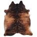 Brown 74" x 84" L Area Rug - Foundry Select Animal Print Handmade Cowhide Area Rug 74.0 x 0.25 in black/Cowhide | 74" W X 84" L | Wayfair