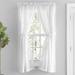 Gracie Oaks Alverson 100% Cotton Solid Hemstitch Semi-Sheer Rod Pocket Curtain Panels w/ Tie-Backs Metal in White/Black | 45 H in | Wayfair