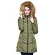 Orolay Women's Winter Down Jacket Hooded Faux Fur Trim Coat Green XS