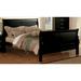 Red Barrel Studio® Brodeur Low Profile Sleigh Standard Bed Wood in Gray/White/Black | 47 H x 80 W x 90 D in | Wayfair