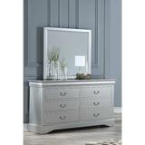 Red Barrel Studio® Brodeur 6 Drawer Double Dresser w/ Mirror Wood in Gray | 34 H x 60 W x 18 D in | Wayfair 4D7BC86D291D447BA6A0688EAA2F45C5