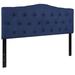 Charlton Home® Ciriaca Arched Button Tufted Headboard Upholstered/Metal/Polyester in Blue | 56.25 H x 61.5 W x 3 D in | Wayfair