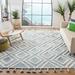 White 60 x 0.98 in Indoor Area Rug - Union Rustic Alimatou Geometric Tufted Wool Aqua/Ivory Area Rug Wool | 60 W x 0.98 D in | Wayfair