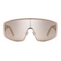 Kim Kardashian West Sunglasses by Carolina Lemke | Gemini - The Ultimate Stylish Shield, Arcing Brow Bar with Gold Mirror Lenses & Matt Gold Frame (8107-2)