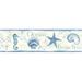 Highland Dunes Dossantos Island Bay Seashells 15' L x 6" W 3D Embossed Wallpaper Border Paper in White/Blue | 6 W in | Wayfair DLR53561B