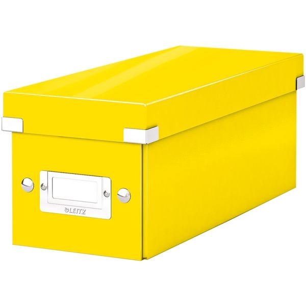 Leitz CD/DVD-Ablagebox WOW 6041 „Click & Store“ gelb, 14.3x13.6x35.2 cm