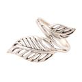 Leafy Duo,'Sterling Silver Leaf Cocktail Ring from India'