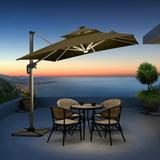 Latitude Run® Sella 8.85' Square Lighted Cantilever Umbrella Metal in Brown | 108 H in | Wayfair 60DB82E25E1D4C1485981306E80CA529