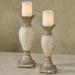 Cambria Candleholders Ivory/Beige Set of Two, Set of Two, Ivory/Beige