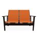 Telescope Casual Wexler Sling 50.75" Wide Outdoor Loveseat Plastic in Orange/Blue | 33 H x 50.75 W x 28 D in | Wayfair 6W4J41D01