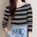 Anthropologie Tops | Anthropologie - Ribbed Long-Sleeve Tee | Color: Black/White | Size: Sp