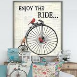 East Urban Home 'Bicycle w/ Cardinals A' - Picture Frame Graphic Art on Canvas Canvas, Cotton in Black | 20 H x 12 W x 1 D in | Wayfair