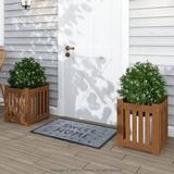 Rosalind Wheeler Dillan Wood Planter Box Wood in Brown | 17.72 H x 15.75 W x 15.75 D in | Wayfair A29F4167608E42C4BC6680F8DE49285B