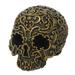 The Holiday Aisle® Broadus Celtic Lock Skull Sculpture Resin in Black/Yellow | 8 H x 8 W x 8 D in | Wayfair 10D1AF630BD54919BDE78133B959BFB8