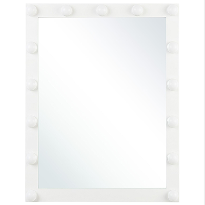 Badspiegel Weiß 50 x 60 cm Eisen mit LED Beleuchtung Rechteckig Modern