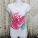 American Eagle Outfitters Tops | American Eagle Watercolor Rose Graphic Tee White | Color: Pink/White | Size: M