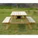 Highland Dunes Ebro Rectangular 6 - Person 60.08" Long Outdoor Picnic Table Wood in Brown | Wayfair TBC010001910