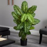 Charlton Home® 48" Artificial Banana Leaf Plant in Pot Silk/Plastic | 48 H x 36 W x 34 D in | Wayfair A110BD841576492FBC351FBE9E4FE3BF