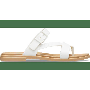 Crocs Oyster / Tan Women's Crocs Tulum Toe Post Sandal Shoes