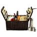 Arlmont & Co. Picnic Basket w/ Coffee Flask for Two Wicker or Wood in Black/Brown | 17 H x 20 W x 13.5 D in | Wayfair