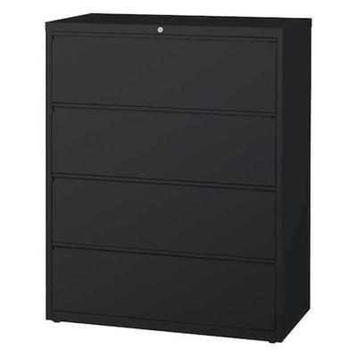 HIRSH 17460 4 Drawer File Cabinet, Black, A4/Legal...