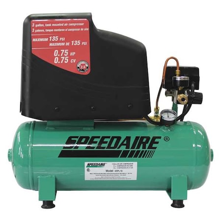 SPEEDAIRE 45PL19 Portable Electric Air Compressor,115VAC