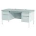 HIRSH 20448 Office Desk, Double Pedestal, 60"W x 30"D, Gray/Gray