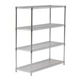 ZORO SELECT 45VX89 Wire Shelving Unit, 24"D x 36"W x 54"H, 4 Shelves, Chrome