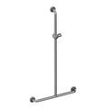 Main courante de douche en T chromée avec support douchette 600 x 1200 mm - AKW - 01245-HD