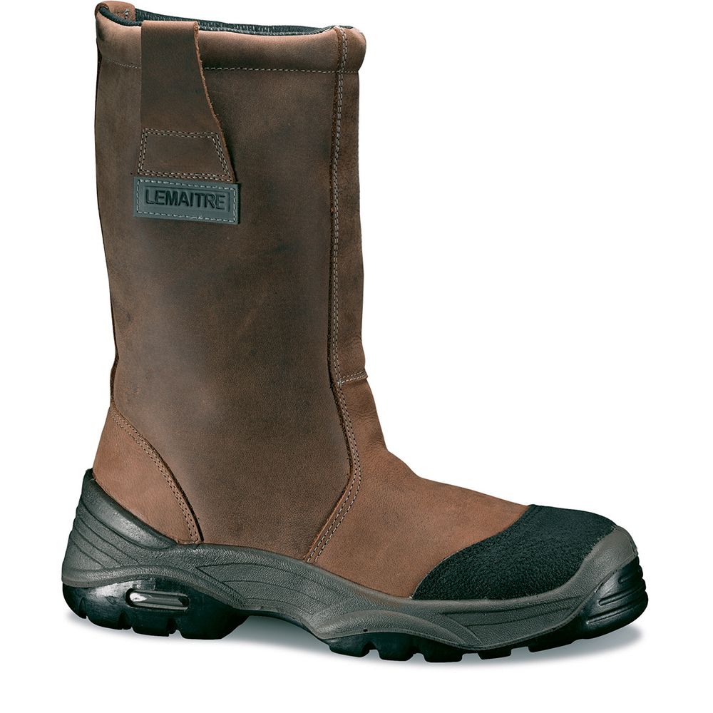 Bottes de sécurité non fourrées cuir Pull-up BURAN CI SRC marron P38 LEMAITRE SECURITE BURAS30BF-38