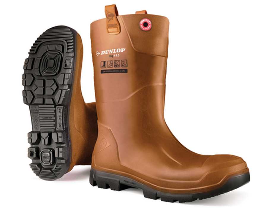 Botte de sécurité fourées RIGAIR PRO FUR S5 SRA SRC CI Dunlop® marron/noir P45 COVERGUARD 9RFPO90045