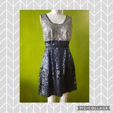 Madewell Dresses | Broadway & Broome Colorblock Sequin Tank Dress | Color: Blue/Silver | Size: 2