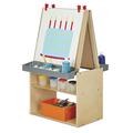 Jonti-Craft Young Time® 2 Station Double Sided Board Easel Wood in Brown | 42 H x 25 W x 23.5 D in | Wayfair 7092YT