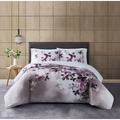 Vince Camuto Lissara Purple Reversible Duvet Cover Set Cotton in Indigo/White | Full/Queen Duvet Cover + 2 Standard Shams | Wayfair DCS3433FQ-1800