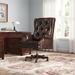 Lark Manor™ Bridgeman Genuine Leather Executive Chair Upholstered in Brown | 49 H x 30 W x 37 D in | Wayfair 6F90EEF67C904D828C256B418ECB7639