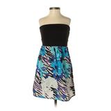 Charlotte Russe Cocktail Dress - A-Line: Blue Color Block Dresses - Women's Size X-Small