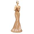 MAISONICA Art Deco Bolero Lady in Gold Dress with Hat Figurine Ornament 34cm - WV