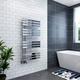 Warmehaus 1200 x 600 mm Chrome Flat Designer Heated Towel Rail Radiator - Best for any Bathroom & Kitchen