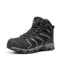 NORTIV 8 Men's Ankle High Waterproof Hiking Boots Backpacking Trekking Trails Shoes 160448_M Black Grey Size 9.5 US/ 8.5 UK